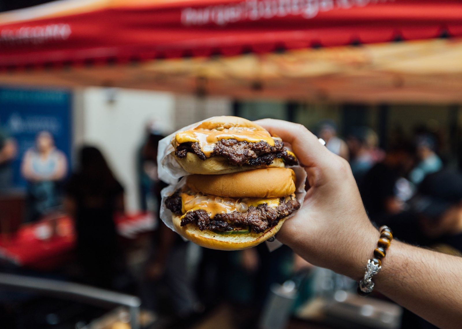 Double smash cheeseburger